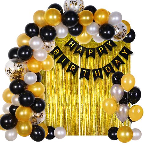 Buy Party Propz Happy Birthday Decoration Kit Combo Pcs Metallic Rubber Confetti With