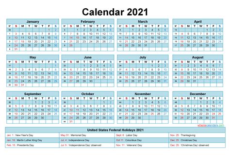 We also have a 2021 two page calendar template for you! Free 2021 Printable Calendar With Holidays