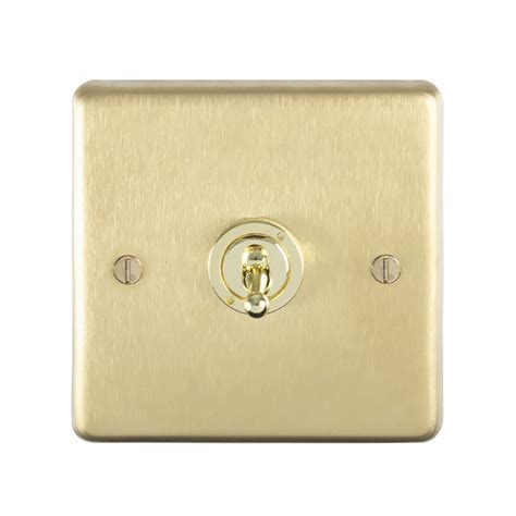 Revive Single Toggle Light Switch Brushed Brass Victorian Plumbing Uk