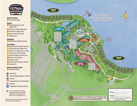 Disney Wilderness Lodge Map Directions Onsite Resort Map