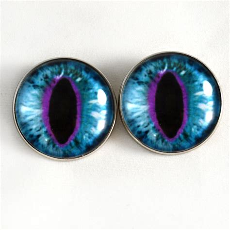 Sew On Buttons Blue And Purple Cat Glass Eyes Handmade Glass Eyes