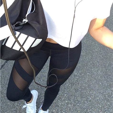 sexy women leggings gothic insert mesh design trousers pants black yoga capris sportswear new