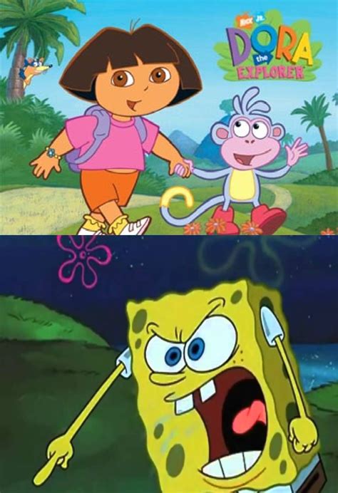 Spongebob Reaction To Dora The Explorer By Juancarlos2007 On Deviantart