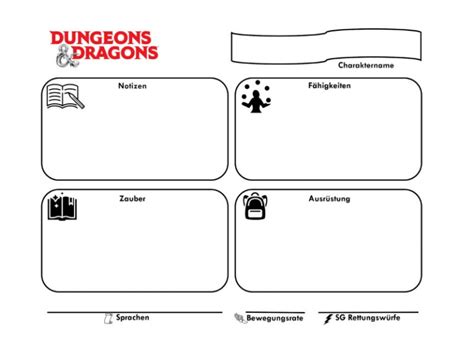 Charakterbögen D3 Dungeons And Dragons Auf Deutsch