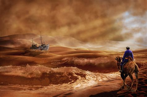 The lost ship of the desert is the subject of legends about various historical maritime vessels having supposedly become stranded and subsequently lost in the deserts of the american southwest, most commonly in california's colorado desert. Ship Camel Desert · Free photo on Pixabay