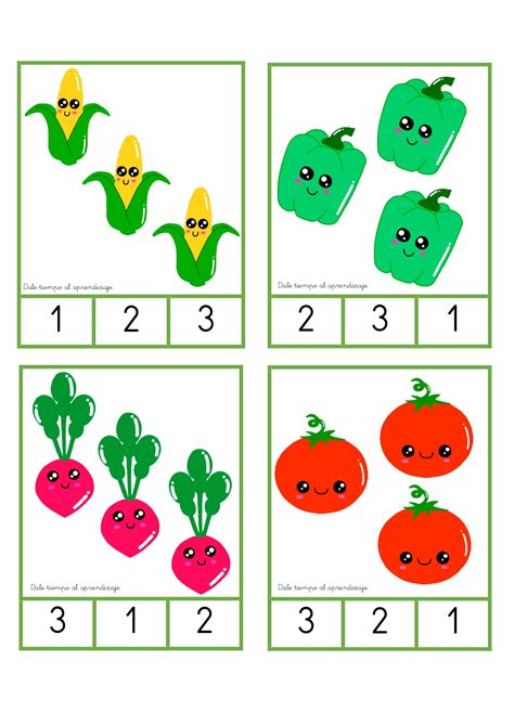 Tarjetas De Conteo Con Verduras Divertidaspages To  0012