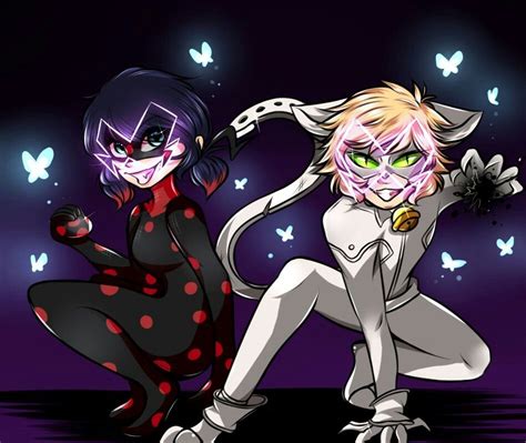 ladybug black ladybug and chat blanc cat noir dibujos personajes de anime