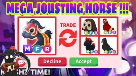 Insane Offers For Mega Jousting Horse Roblox Adopt Me Youtube