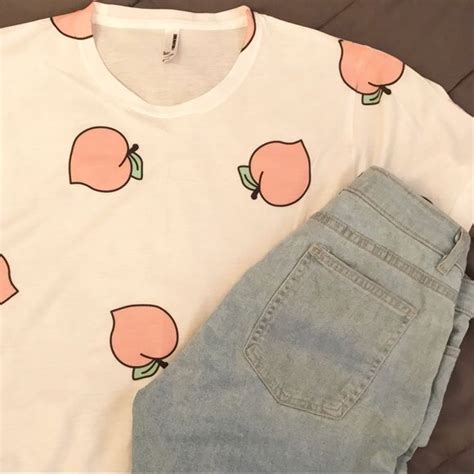 Peach T Shirt Kawaii Clothes Clothing Patterns Shirts