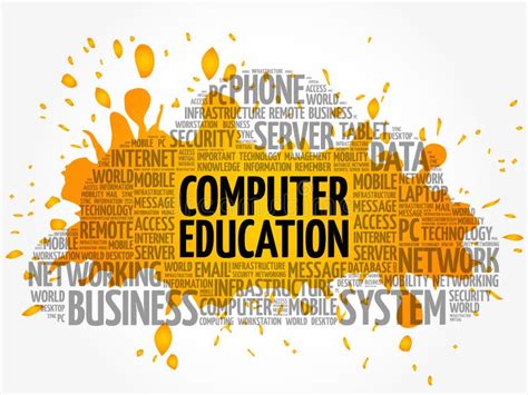 Collage De Palabras En La Nube De Educación Informática Stock De