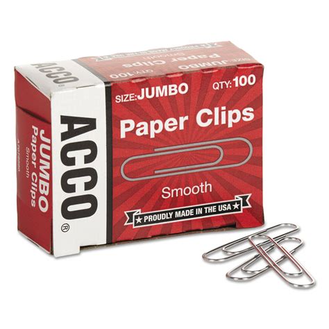 Smooth Standard Paper Clip By Acco Acc72580