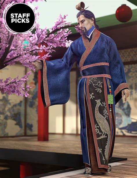 Peacock Hanfu Outfit For Genesis 8 Male Daz 3d