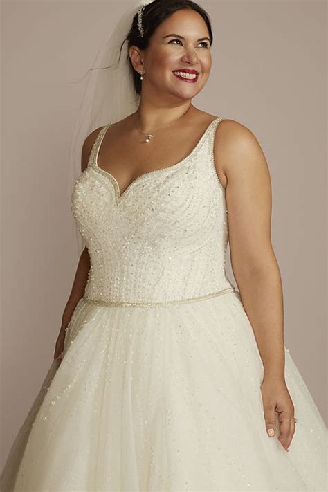Sweetheart Beaded Tulle Ball Gown Wedding Dress Davids Bridal