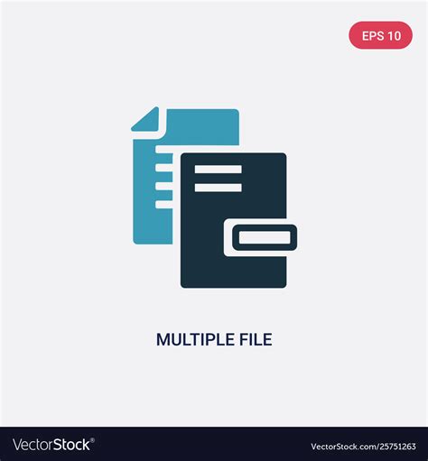 Two Color Multiple File Icon From User Interface Vector Image