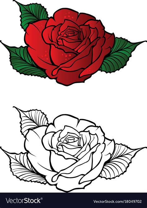 Download Tattoo rose Royalty Free Vector Image - VectorStock