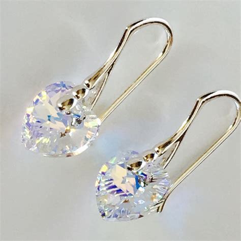 Ab Heart 14mm Earring Made With Swarovski® Crystals Crystal Elegance