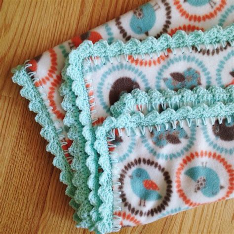 Fleece Baby Blanket With Crochet Border Crochet Edging Crochet