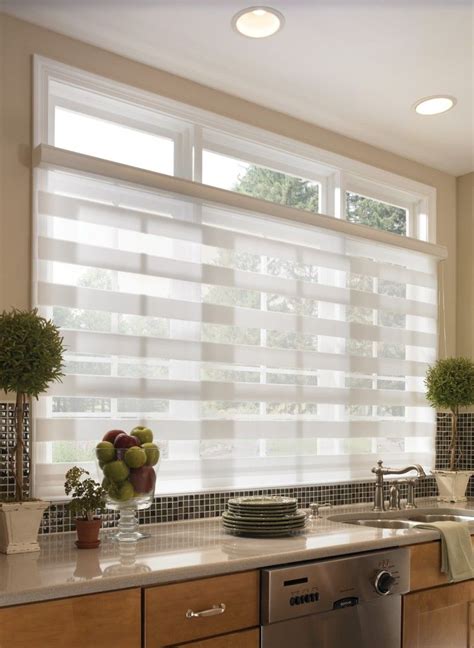 Serve up pretty and practical window coverings that fit your personal taste and lifestyle. Sheer Horizontal Kitchen Shades For Wide Windows | Blinds ...