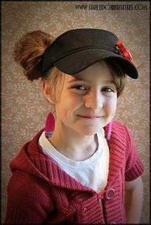 One at the back and one in front. Girly Do Hairstyles: By Jenn: Visor Hat Hair Idea's | Hat ...
