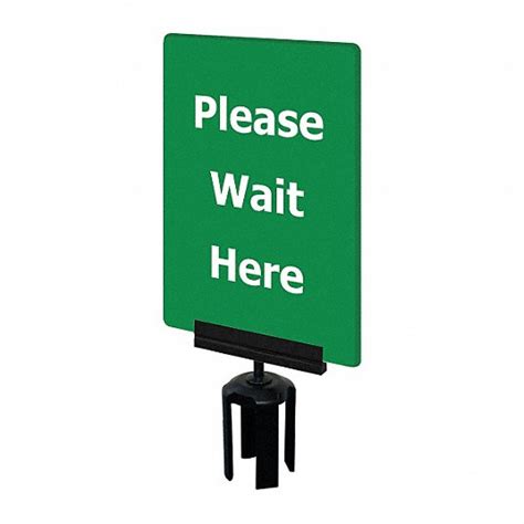 Tensabarrier Green Please Wait Here Message Acrylic Sign 3yhd8s21