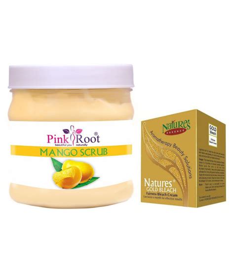 Pink Root Mango Scrub 500gm With Fem Gold Bleach Day Cream 50 Gm Pack