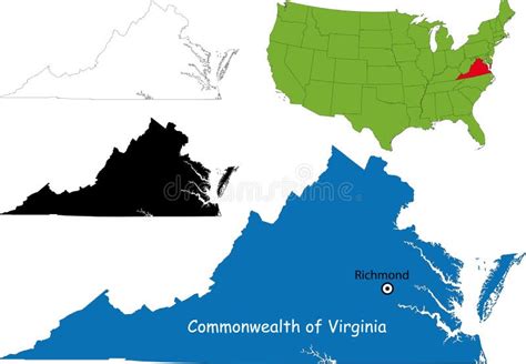Commonwealth Von Virginia Usa Vektor Abbildung Illustration Von