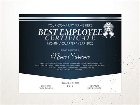 There are the 2021 prime ideas of employee of the year certificate free download that we will share with you! EDITABLE Best Employee Certificate Template, Corporate ...