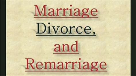 Marriage Divorce And Remarriage Part 1 Eliyah Ministries