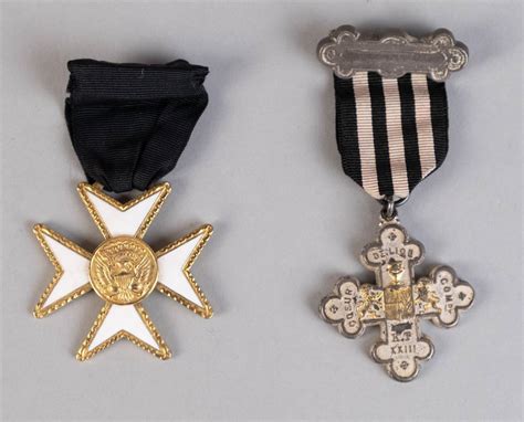 Lot Two Masonic Knights Templar Medals 20th Century