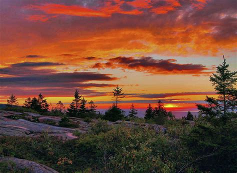 Sunset On Cadillac Mountain Photograph By Stephen Vecchiotti