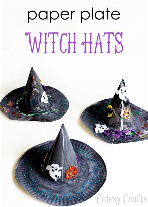 Halloween Craft For Kids Paper Plate Witch Hats Scary Halloween