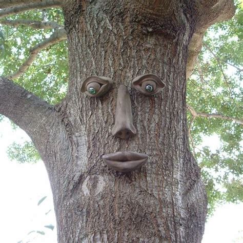 Handmade Simon Tree Trunk Mount All Weather Decorative Face