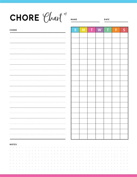 Printable Monthly Chore Chart Templates Printable Jd