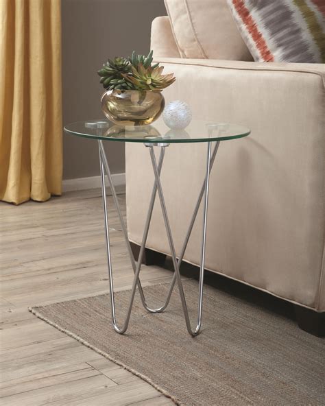 Coaster Accent Tables Petite Accent Table W Glass Top Value City