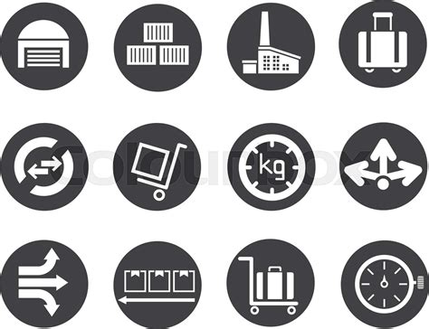 Shipping And Supply Chain Icons Stock Vector Colourbox