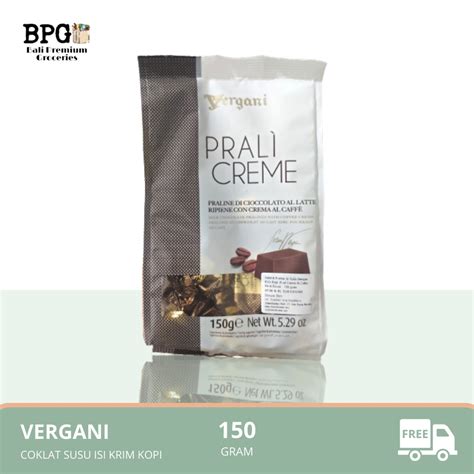 Jual VERGANI Prali Creme Al Caffe 150 Gr Cokelat Susu Isi Krim Kopi