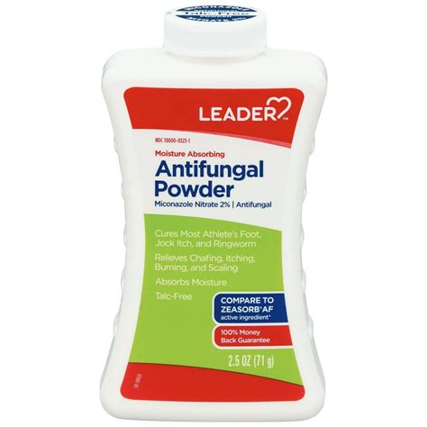 Leader Miconazole Nitrate Moisture Absorbing Anti Fungal Powder 25 Oz
