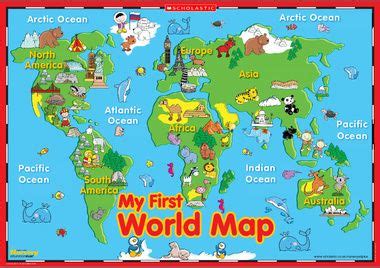 Free printable world maps list. My first world map - poster | Maps for kids, Kids world ...