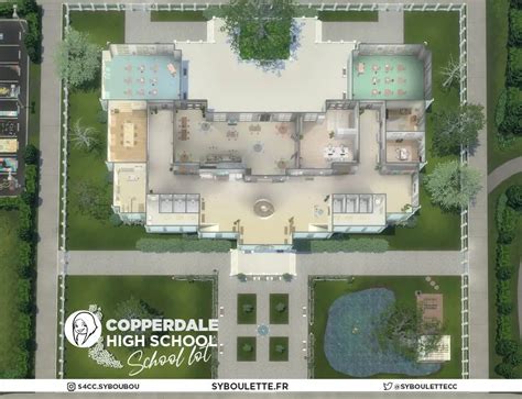 Copperdale High School Build Lot Sims 4 Syboulette Custom Content For
