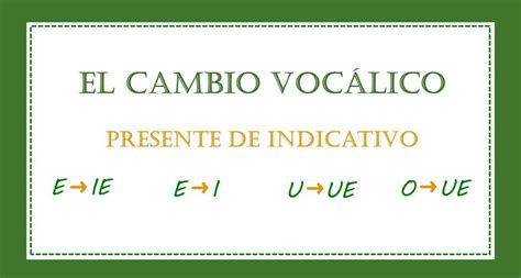 Cambios vocálicos en el presente simple de indicativo dl Spanish lessons