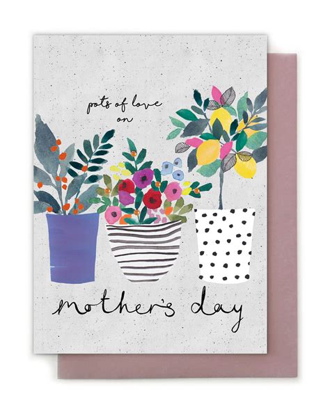 Pots Of Love Mothers Day Card Oliver Bonas