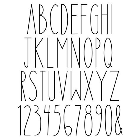 Skinny Letters Font Svg Ttf Otf Simple Skinny Font Minimalism