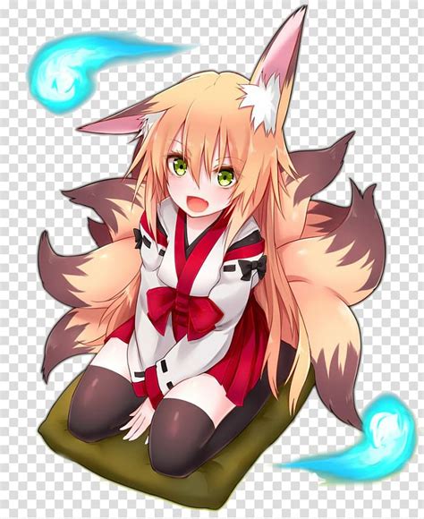 Nine Tailed White Fox Anime Girl