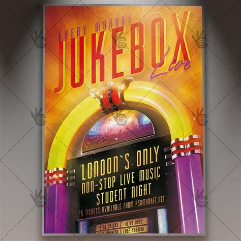 Jukebox Live Club Flyer Psd Template Psd Templates Club Flyers