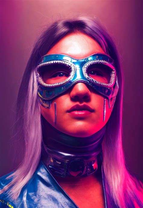 lucha libre cyberpunk disco glam portrait midjourney openart