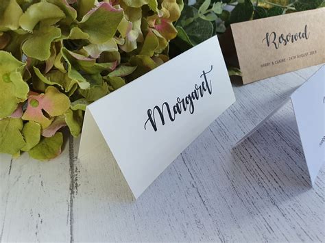 Personalized Wedding Party Place Cards Personalised Tent Style Etsy