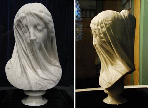 The Veiled Virgin Giovanni Strazza Diorama Statues Italian Sculptors
