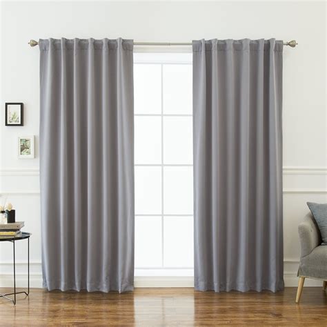 Quality Home Basic Thermal Blackout Curtains Back Tabrod Pocket