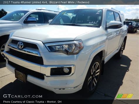 Blizzard Pearl White 2017 Toyota 4runner Limited 4x4 Redwood