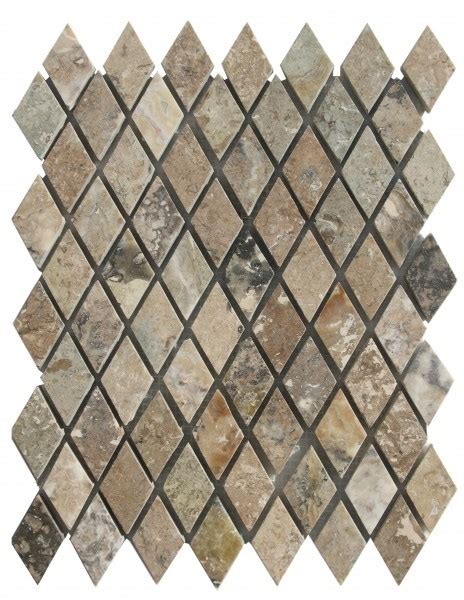 Irish Creme 1×2 Harlequin Pattern Polished Mosaic Tile By Soci